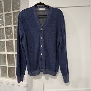 Brunello Cucinelli Navy Cardigan Sweater